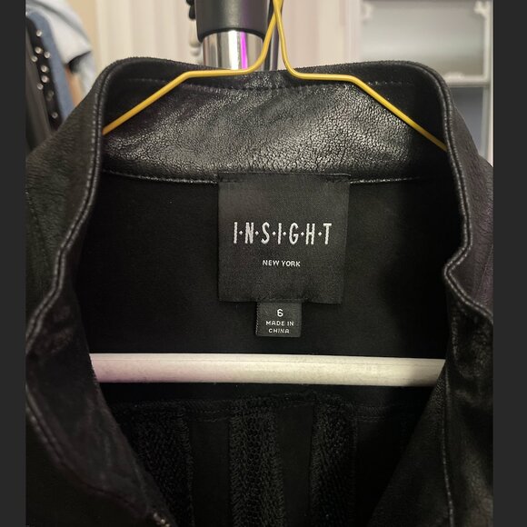 Insight New York- Black Vegan Leather Jacket w/ mesh - Picture 2 of 5